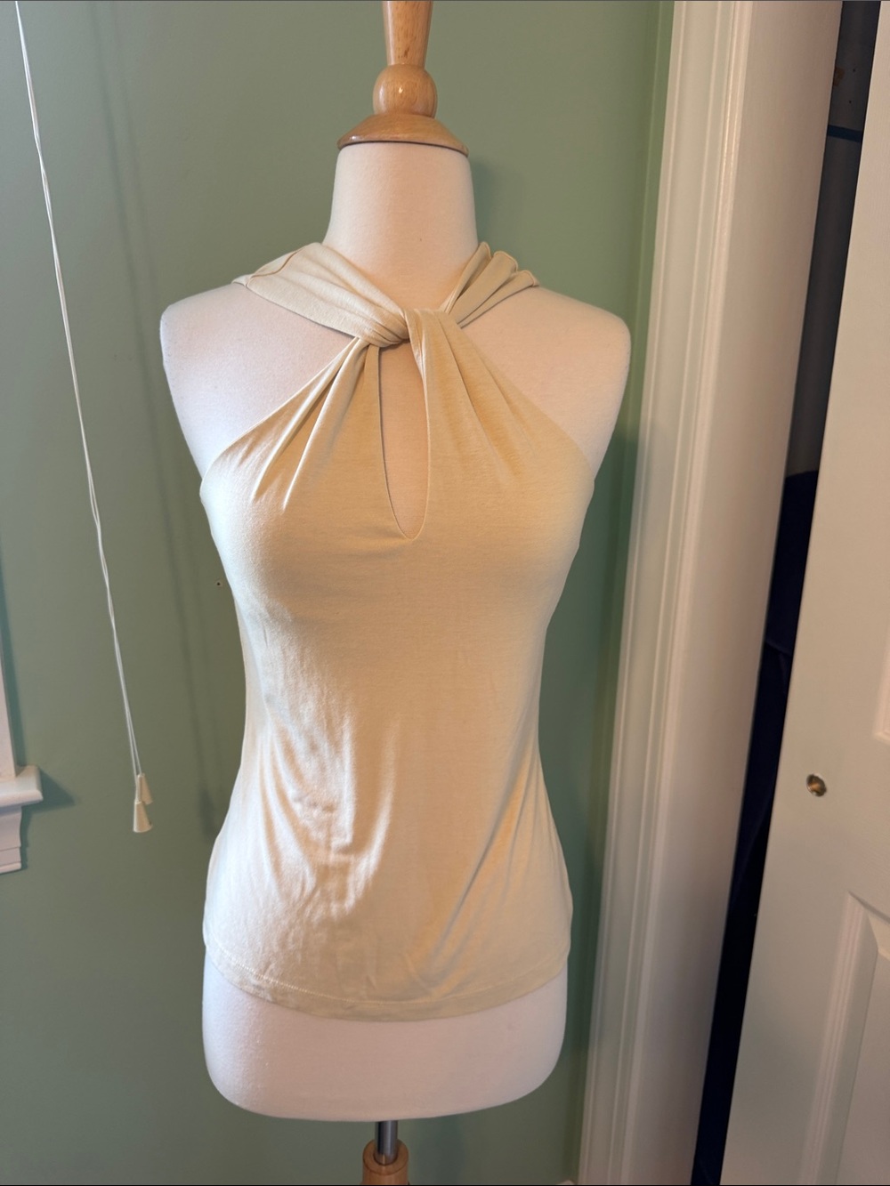 LOFT Cream Twist-Neck Halter Camisole